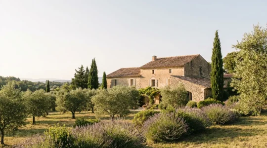 Mas provençal authentique en pierre avec cyprès et oliviers, bien d'exception Alpilles